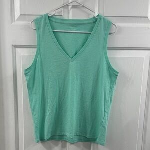 J. Crew Aqua V-Neck Tank Top